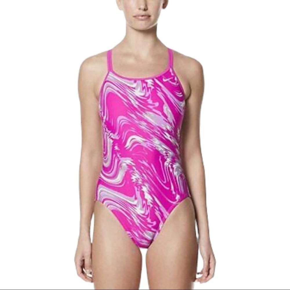 NIKE pink amp surge one piece swimsuit size 6